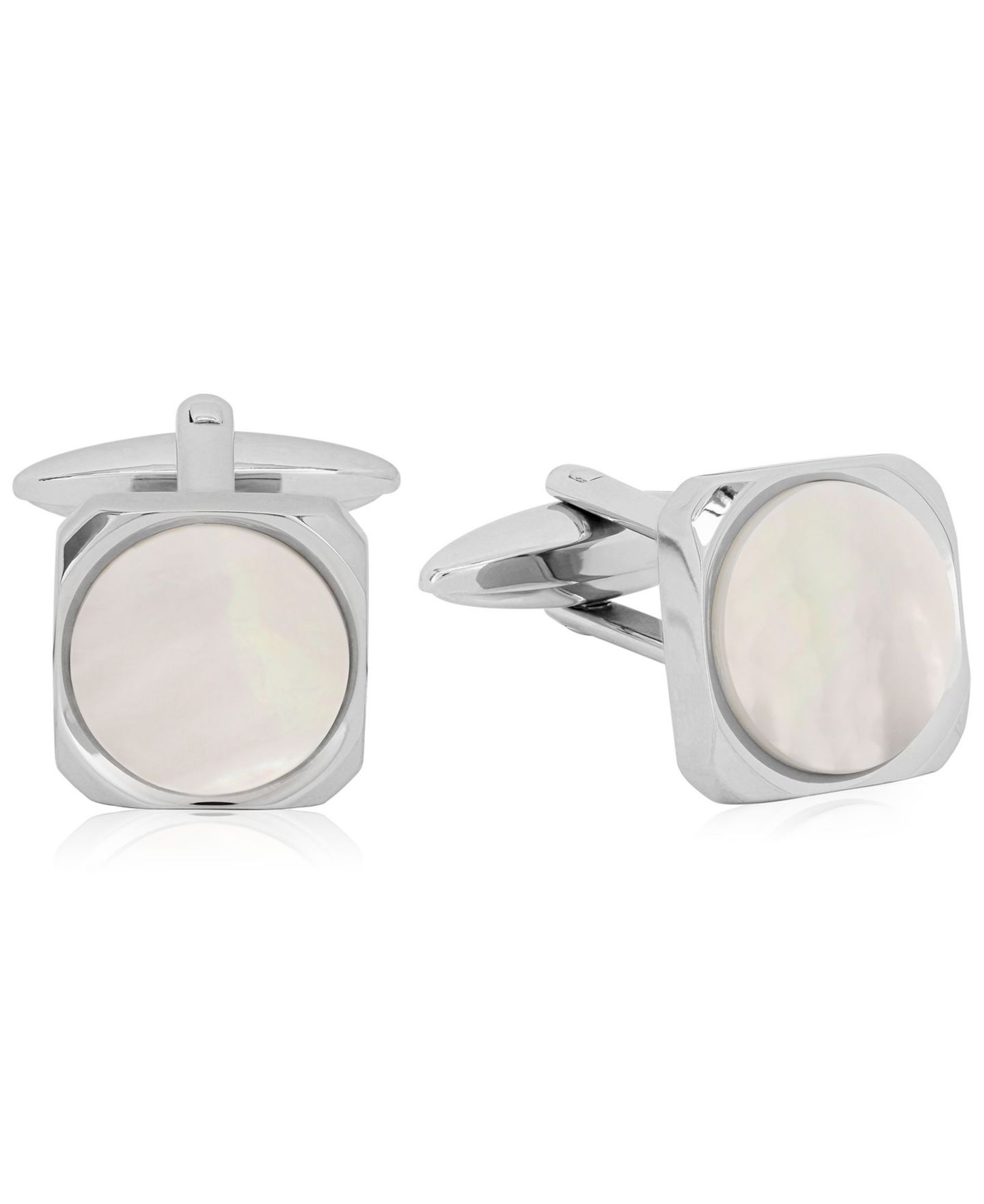 Мужские запонки Rhona Sutton Sutton Stainless Steel And Stone Cufflinks, цвет: Серебряный — фото 1