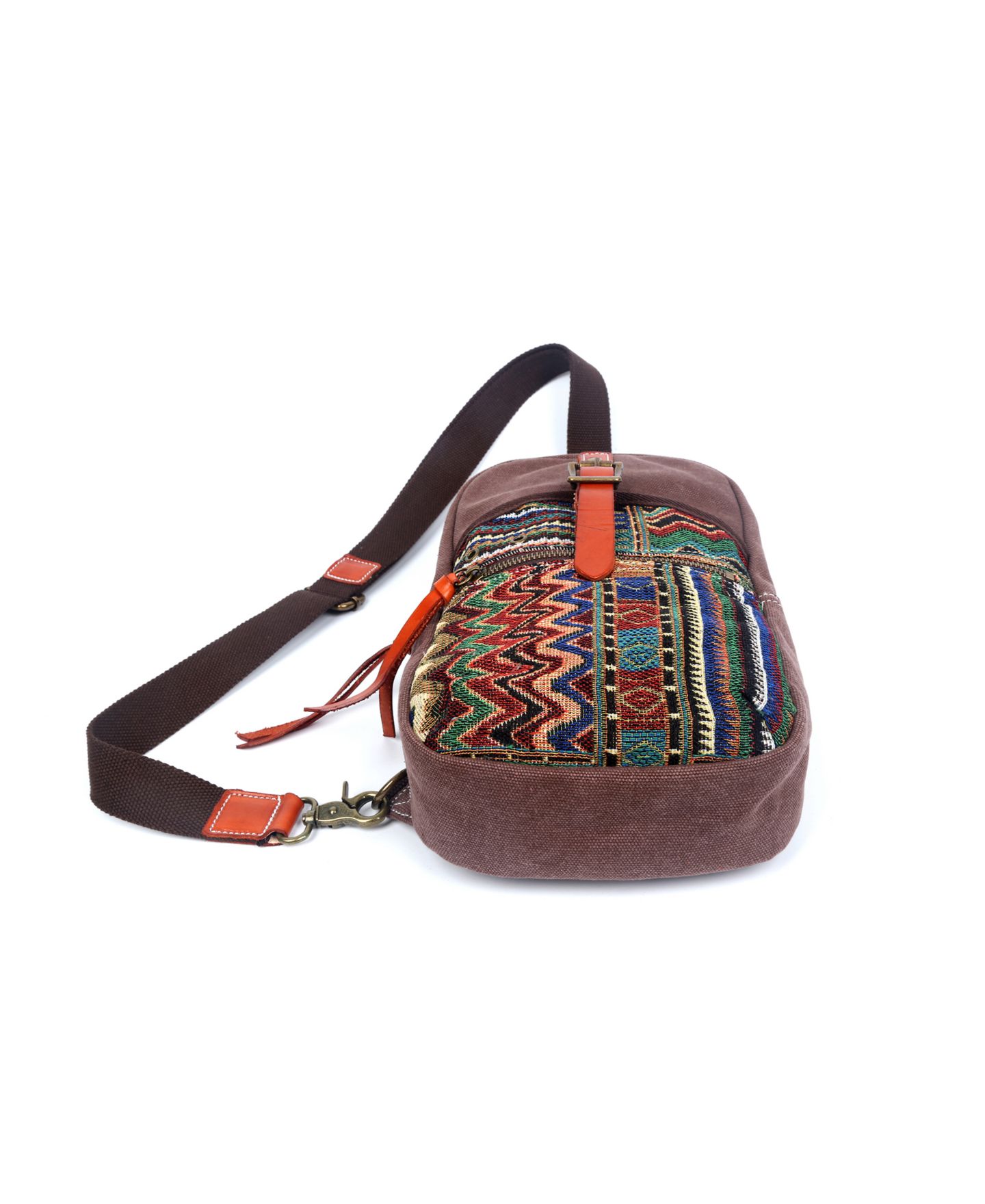 Женская сумка TSD BRAND Four Season Canvas Sling, цвет: Кофейный — фото 6