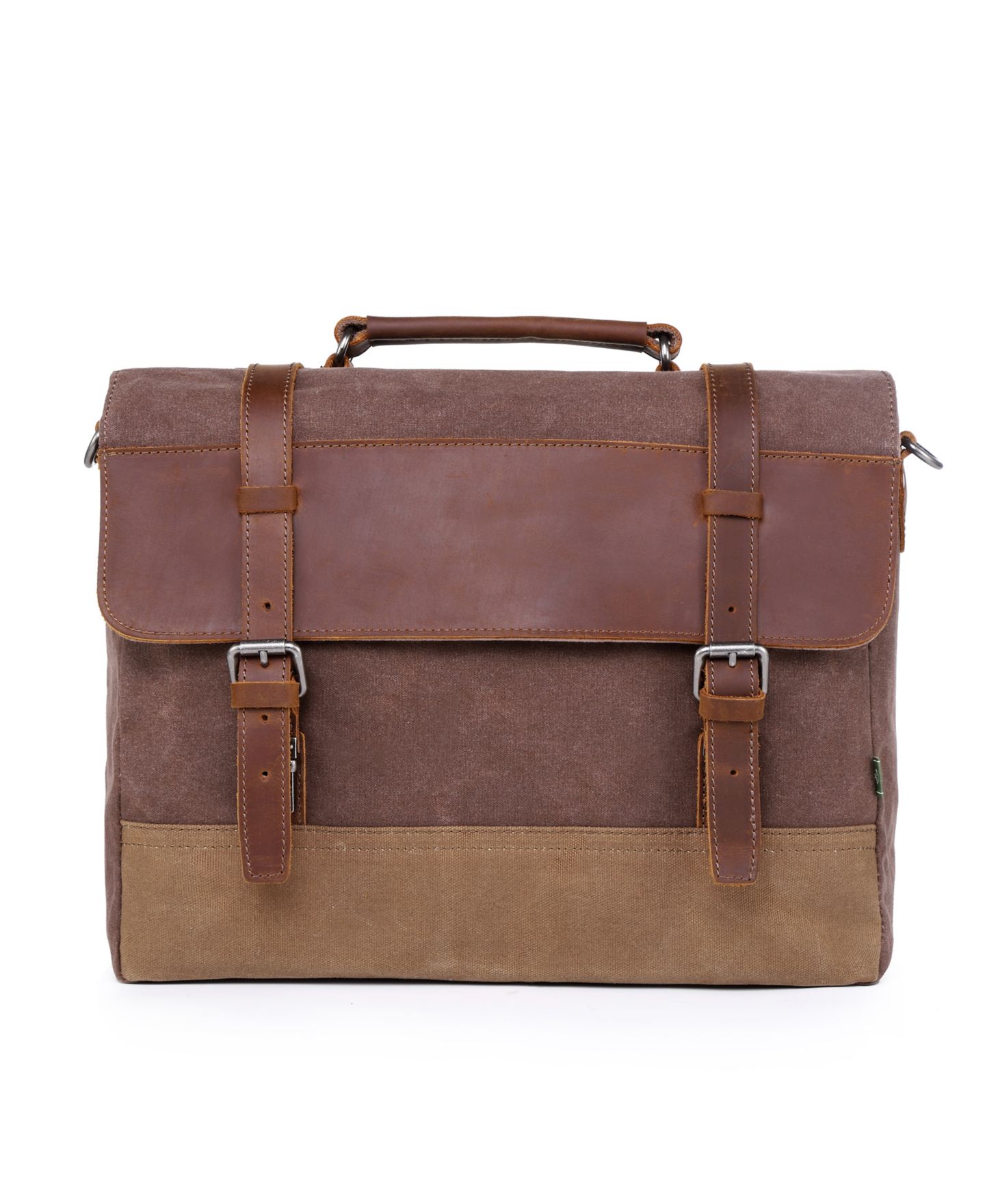 Женская сумка TSD BRAND Stone Creek Waxed Canvas Briefcase, цвет: Коричневый — фото 1
