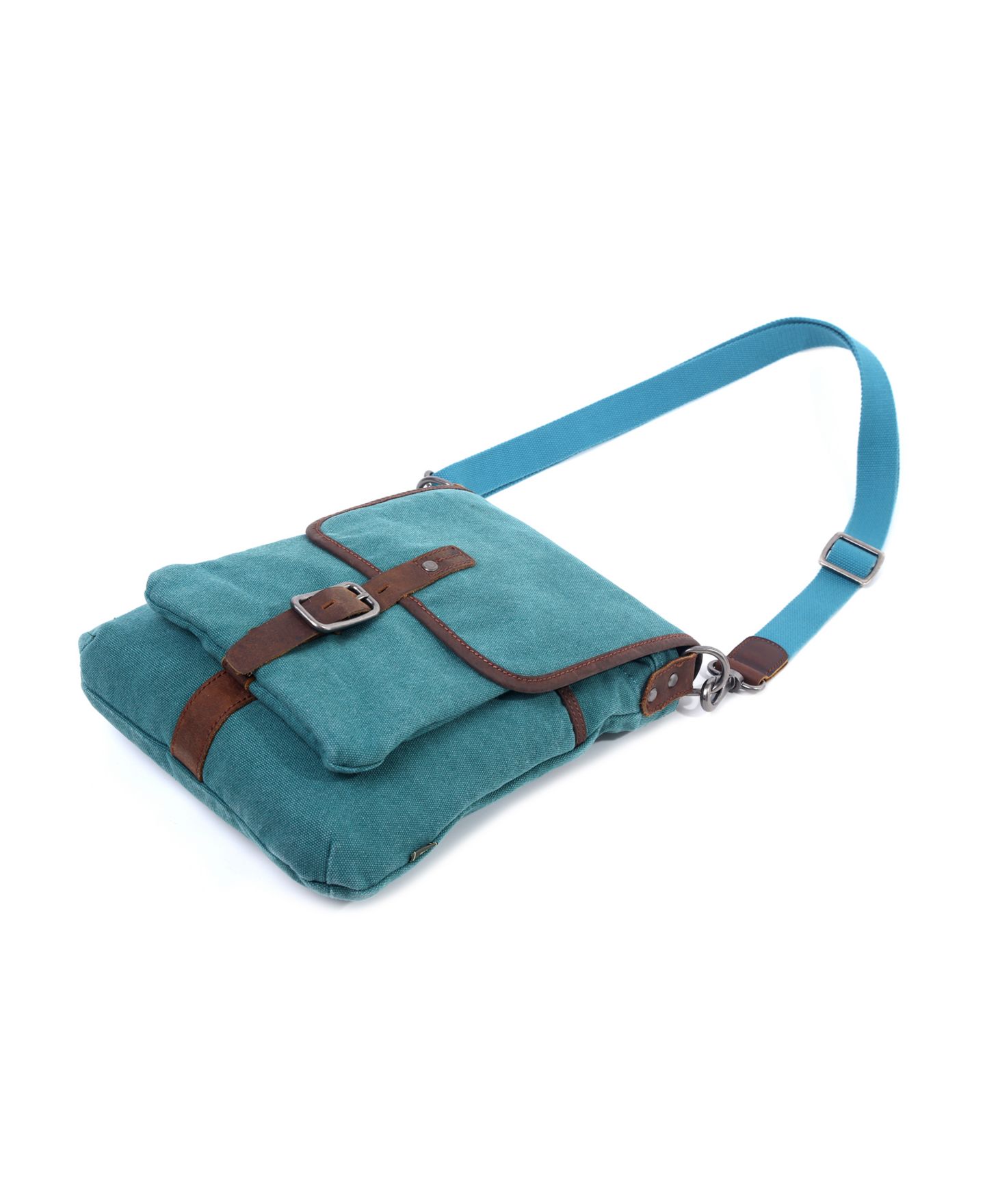 Женская сумка TSD BRAND Valley Vista Canvas Crossbody, цвет: Аквамариновый — фото 6