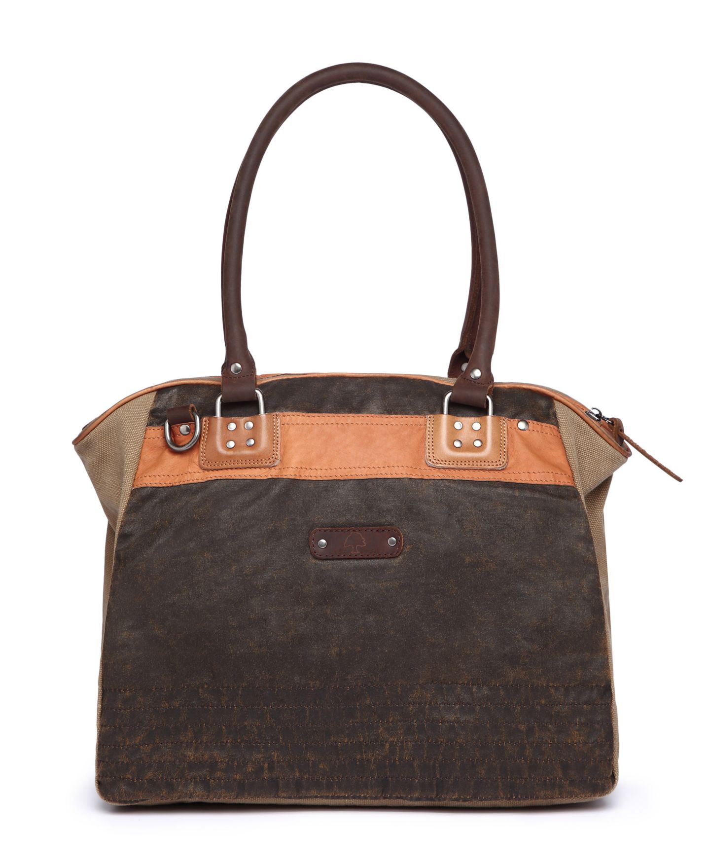 Женская сумка TSD BRAND Tapa Canvas Satchel, цвет: Коричневый — фото 4