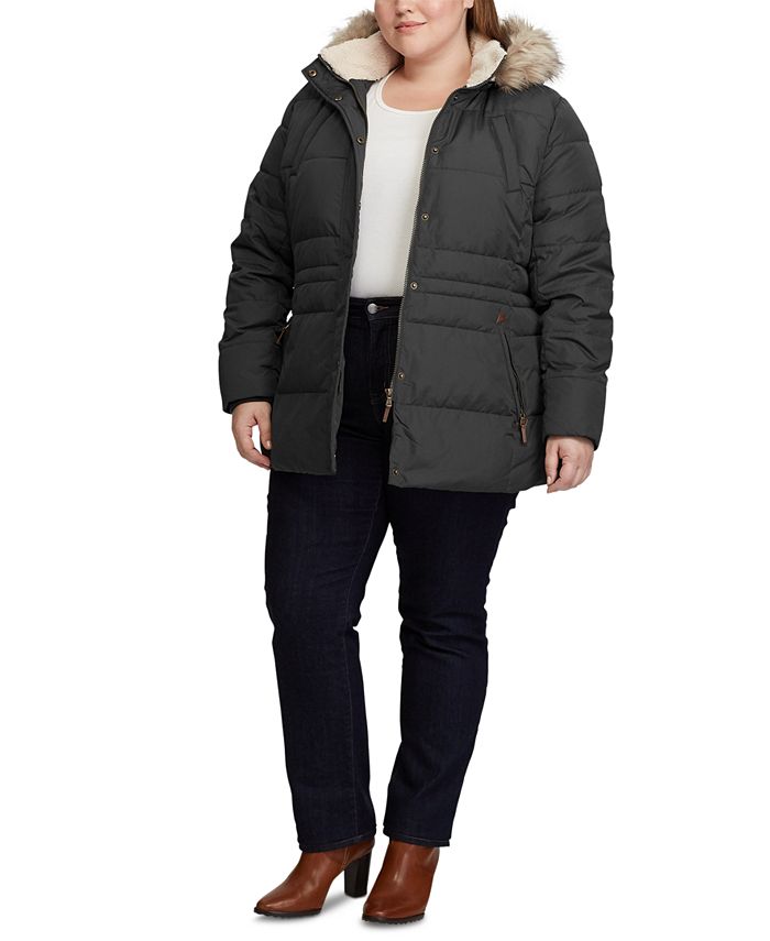 Lauren Ralph Lauren Plus Size Interior Drawstring Down Jacket