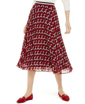 tommy hilfiger pleated midi skirt