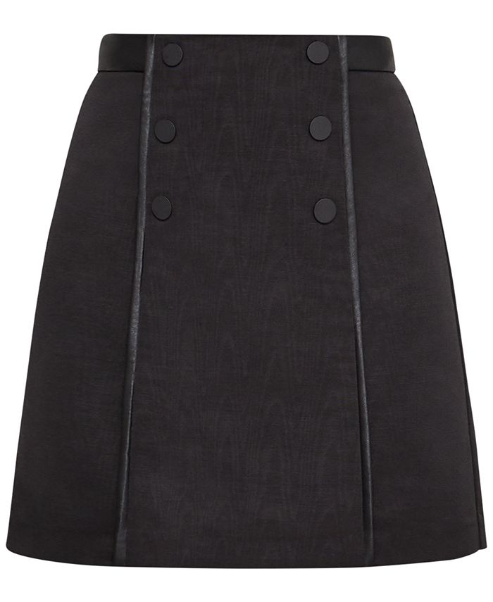 BCBGMAXAZRIA A-Line Skirt With Faux-Leather Trim - Macy's