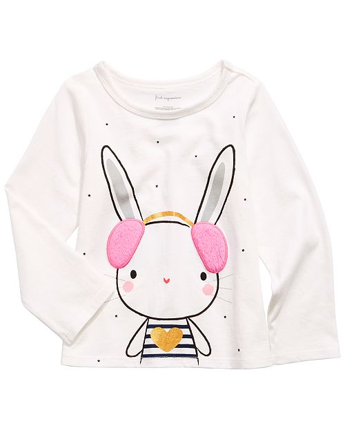 First Impressions Toddler Girls Long Sleeve Bunny T Shirt Created