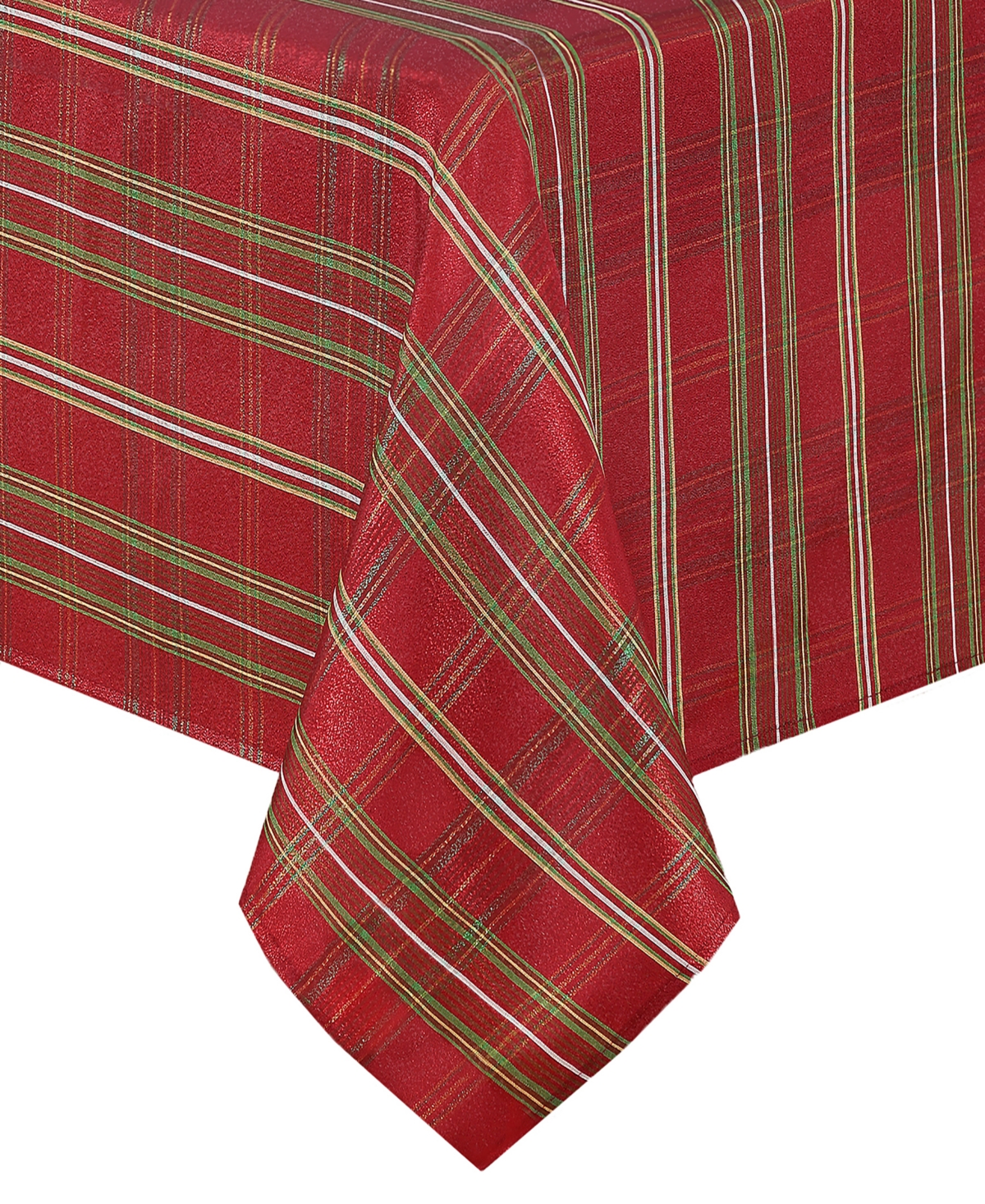 Elrene Shimmering Plaid Tablecloth In Red