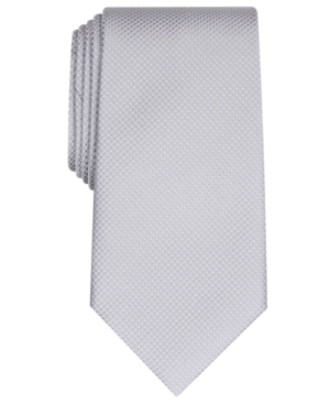 Club Room Men's Parker Classic Grid Tie, Created For Macy's In Steel