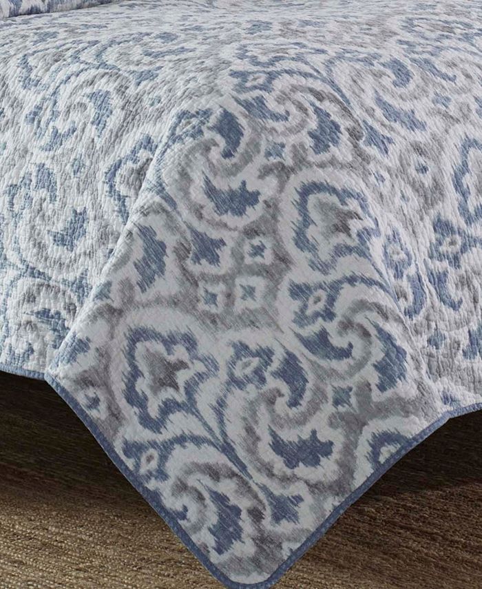 Tommy Bahama Home Tommy Bahama Cape Verde Smoke Reversible 3Piece Full