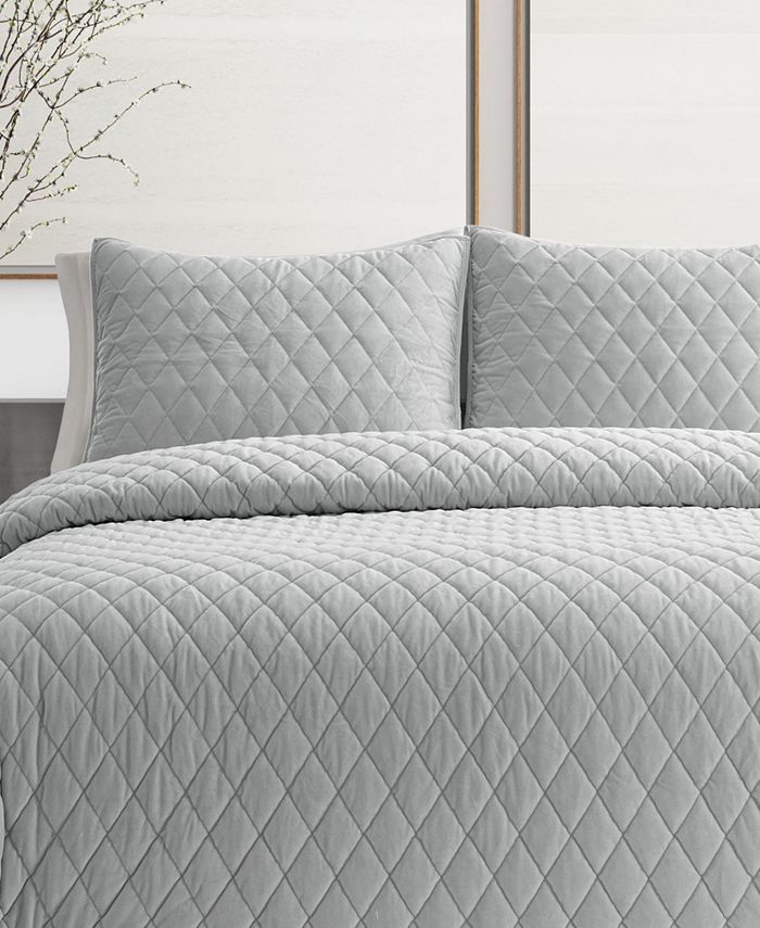 Vera Wang Diamond Velvet King Quilt Sham Set Macy's
