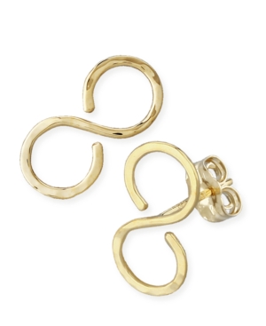 image of Hammered Infinity Stud Earrings Set in 14k Gold