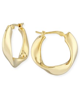 Flat Twist Hoop Earrings Set in 14k Gold - Macy's