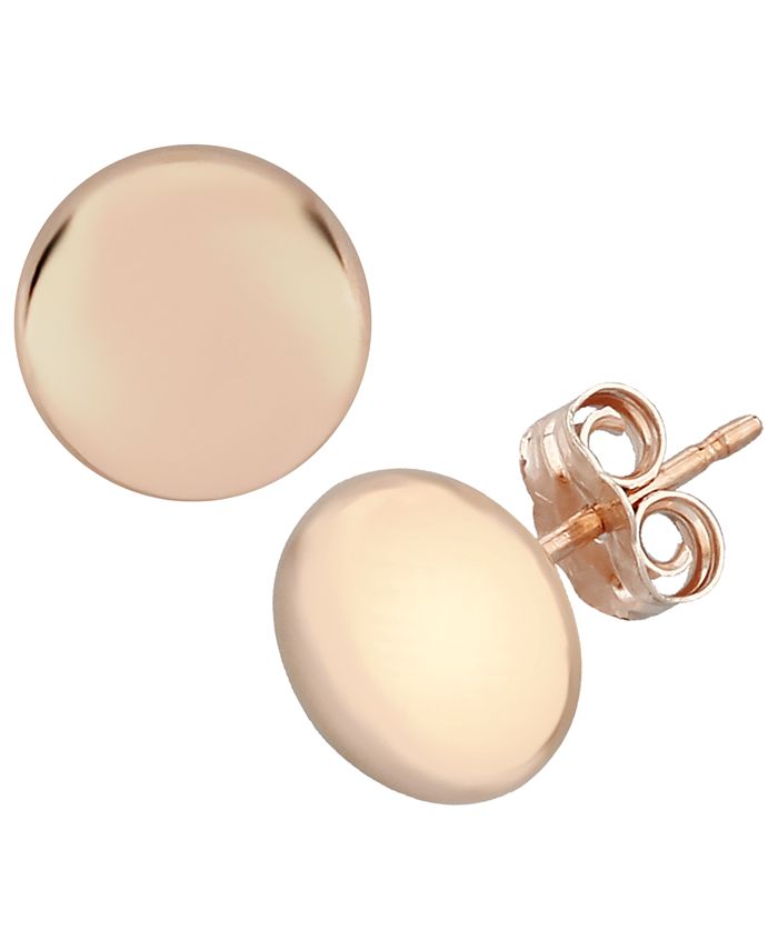 14k Rose Gold Ball Stud Earrings 