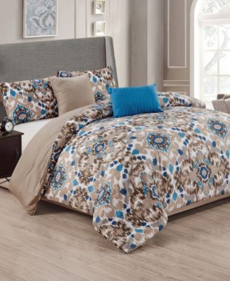 Reversible Comforter Set, King, 5 Piece, Assorted main image 1