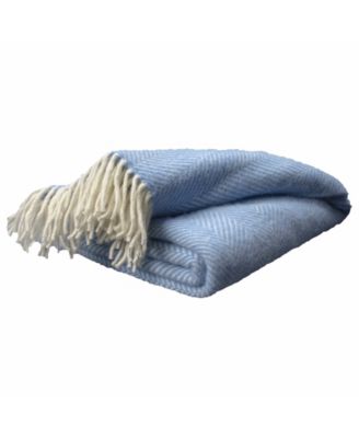 Highland Tweed Herringbone Pure Wool Oversized Throw, 59" x 72"