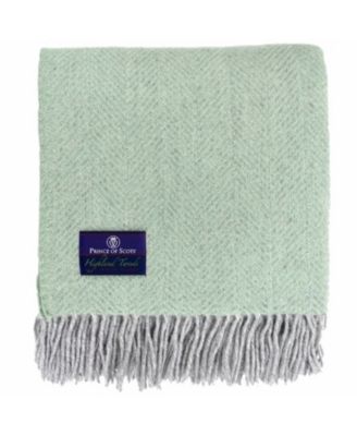 Highland Tweed Herringbone Pure Wool Oversized Throw, 59" x 72"