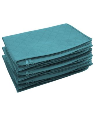 3 Pack Foldable Storage Bag Organizers - Great for Clothes, Blankets, Closets, Bedrooms, and More (Beige)