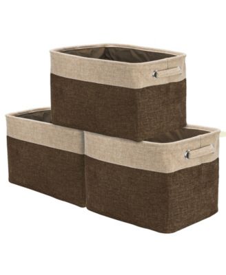 3 Pack 15 inch Collapsible Storage Bins with Handles - Perfect for Home Storage & Organization
