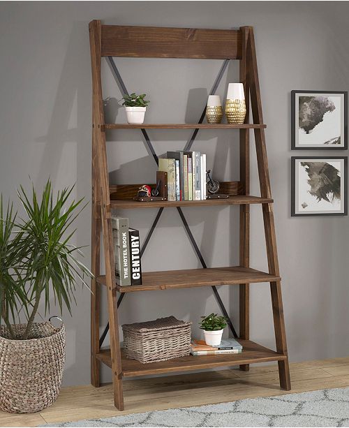 Walker Edison Solid Wood Ladder Bookshelf Reviews Furniture