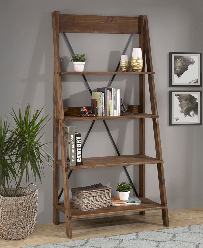 Walker Edison Solid Wood Ladder Bookshelf Macy's