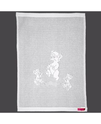 Southampton Home Lace Weave Teddy Bear Baby Blanket
