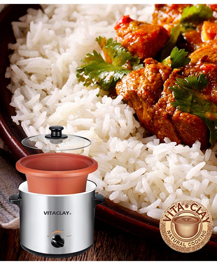 High-Fired VitaClay 2-in-1 Rice N Slow Cooker in Clay Pot 8 Cup