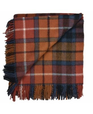 Highland Tartan Tweed Pure 100% Wool Throw, 72" x 59"