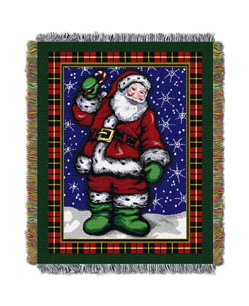 Northwest Company Plaid Santa Tapestry Throw Reviews Blankets Throws Bed Bath Macy S