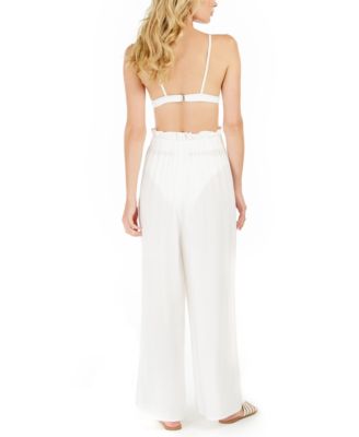 swim cover up pants white