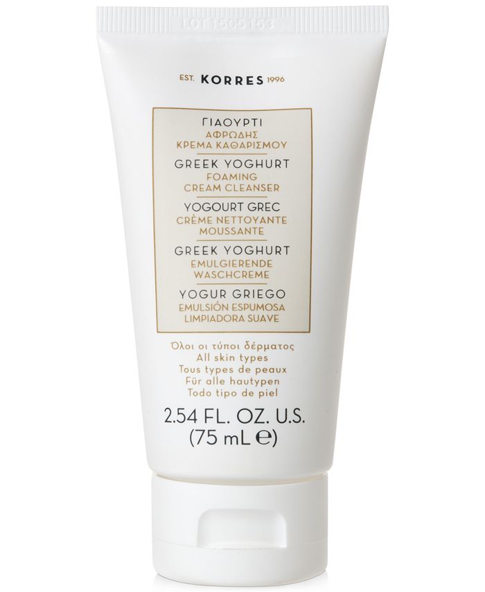 KORRES Greek Yoghurt Foaming Cream Cleanser, 2.54oz. Macy's