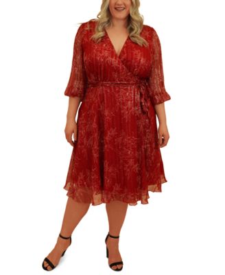 plus size silk wrap dress