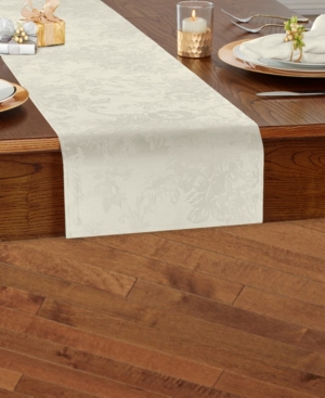 Elrene Poinsettia Elegance Jacquard Holiday Table Runner