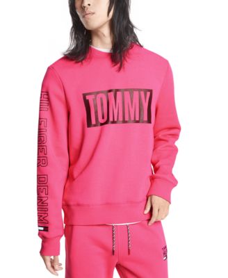 tommy hilfiger pink hoodie mens