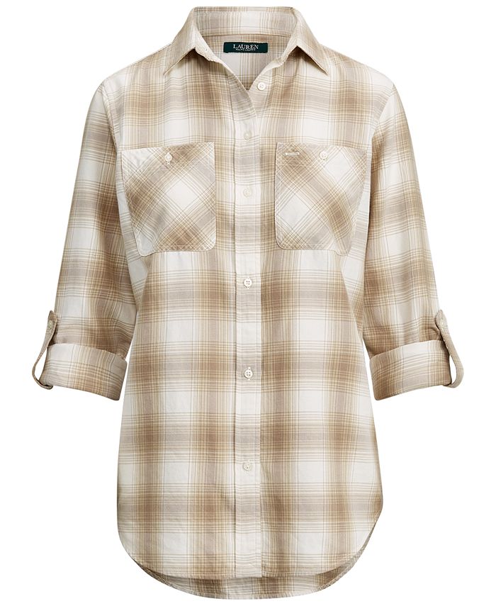 Lauren Ralph Lauren Plaid RollTabSleeve Shirt Macy's
