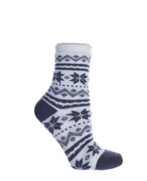 image of MinxNY Women-s Snowflakes Double Layer Shea Butter Infused Slipper Socks