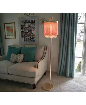 Framboise fringe shade floor outlet lamp