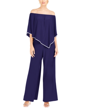 image of Msk Off-The-Shoulder Overlay Jumpsuit