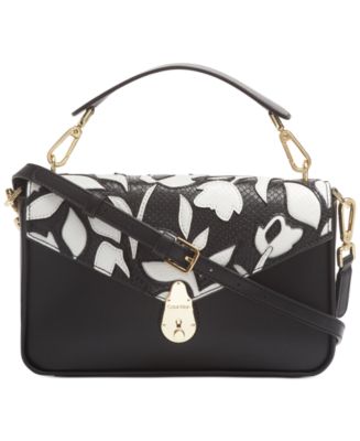 Calvin Klein Lock Leather Flap Shoulder Bag - Macy's