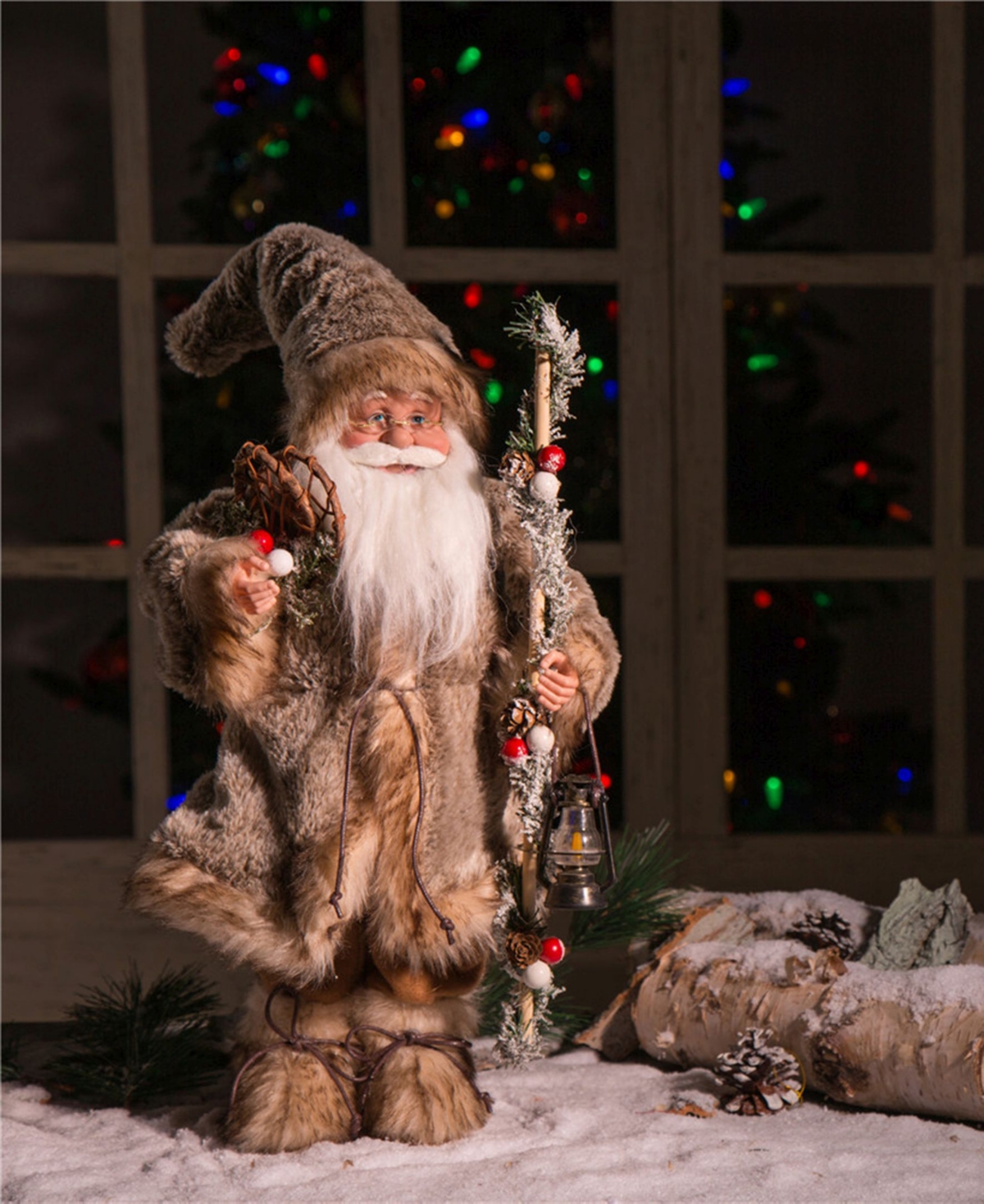Glitzhome 18" H Santa Figurine