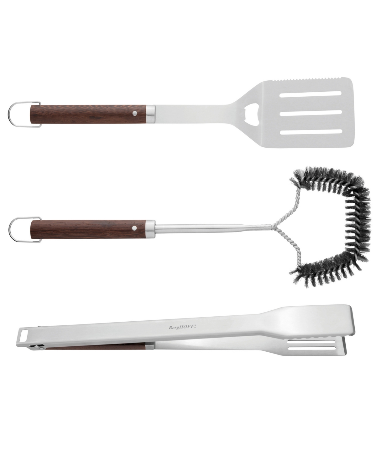 Shop Berghoff Essentials Collection 3-pc. Bbq Set In Silver,brown