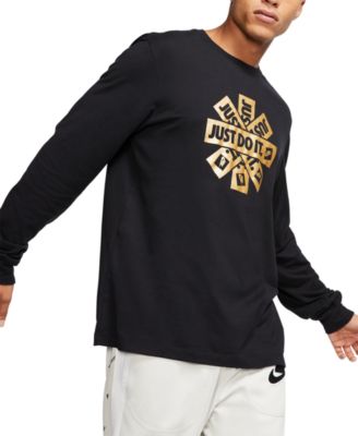 Nike - Men's Sportswear Metallic-Logo Long-Sleeve T-Shirt