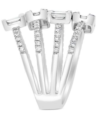 EFFY&reg; HEMATIAN Diamond Multi-Row Baguette Statement Ring (1-5/8 ct. t.w.) in 18k White Gold