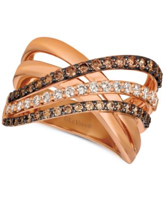 Le Vian - Diamond Crisscross Ring (1-1/6 ct. t.w.) in 14k Rose Gold
