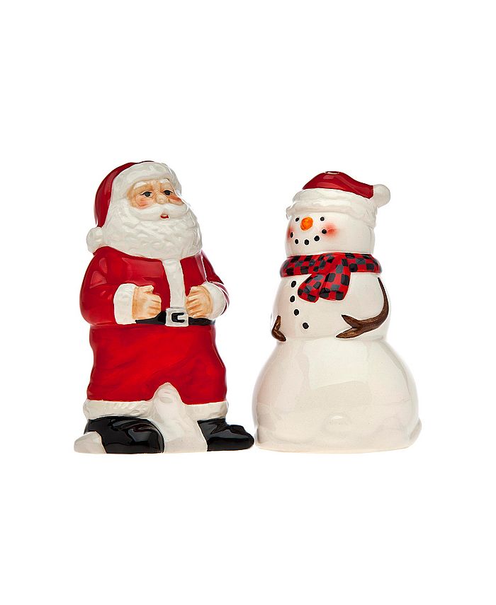 Godinger Santa And Snowman Salt& Pepper Shakers - Macy's