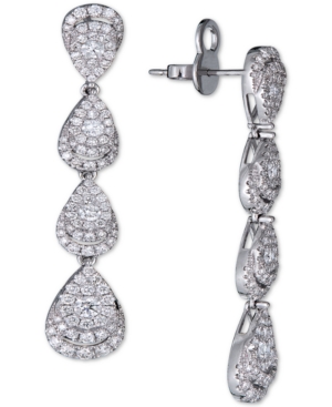 image of Diamond Teardrop Cluster Drop Earrings (2-1/2 ct. t.w.) in 14k White Gold