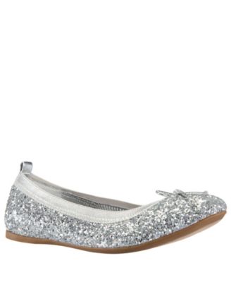 silver ballet flats