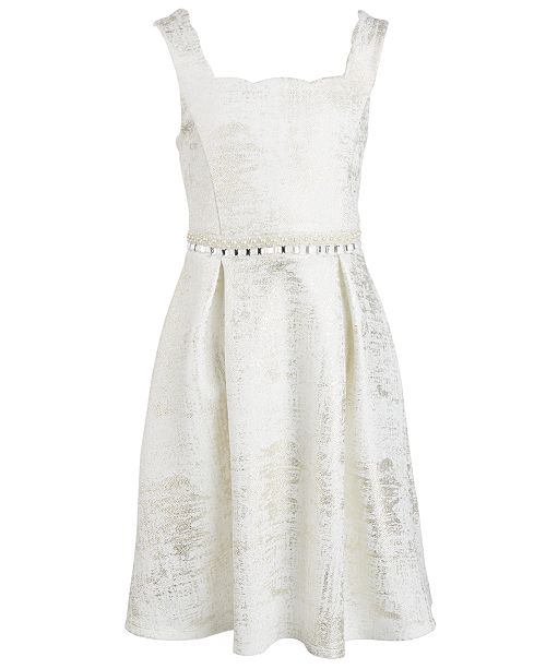 Monteau Big Girls Embellished Metallic Dress Reviews Macy S