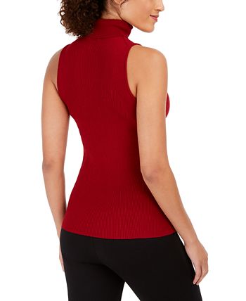 Anne Klein Sleeveless Ribbed Turtleneck Sweater Macy s