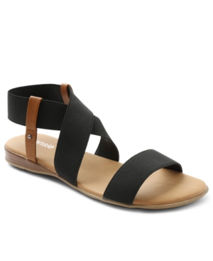 Kensie Brianna Strappy Flat Sandals Women's Shoes In Black