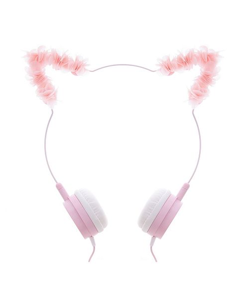 Sarina Accessories Laura Ashley Headphones Fashionable Style Over The Ear Headphones For Girls Pink Furry Cat Rose Gold Crown Pink Flower Cat Reviews Home Macy S