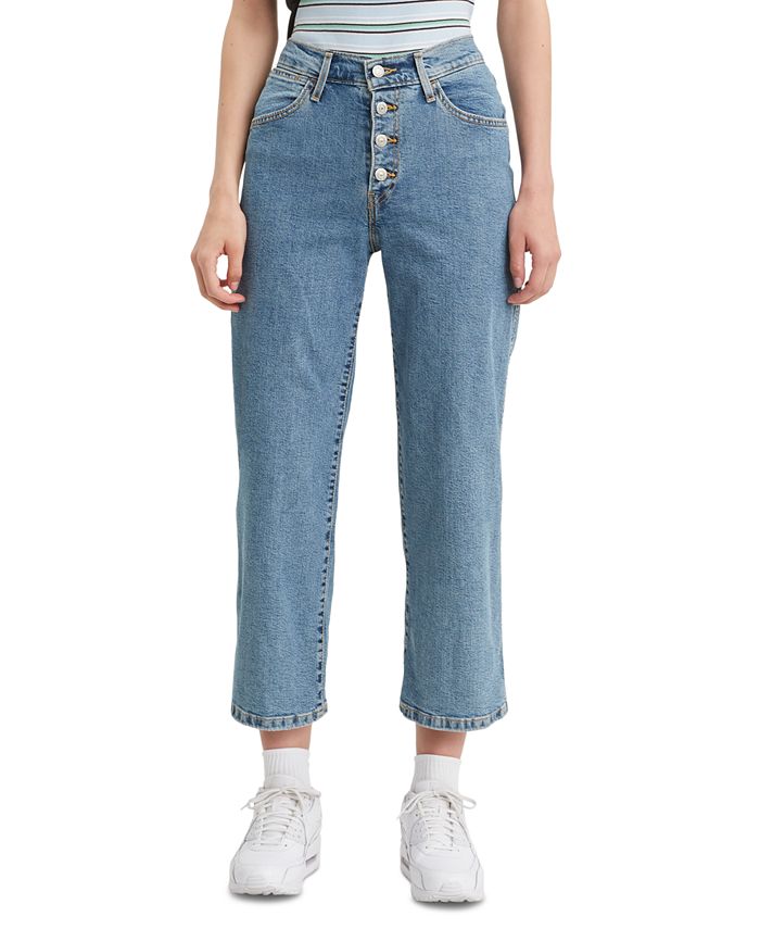 Levi's Mile High Cropped Button-Fly Jeans & Reviews - Jeans - Juniors -  Macy's